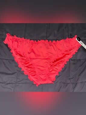 Brand New Victorias Secret Cheeky ruched Ruffled Bikini Bottoms Sz large